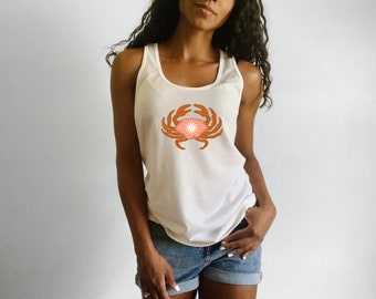 Minimalist Cancer Astrology Tank Top, Cancer zodiac shirt, Simple, astrology gift for June July birthday Witchy Cottagecore, Custom Tank Top