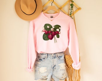 Fairycore Strawberry Sweatshirt | Pastel Goth Clothing | Cottagecore sweatshirt | Oversized crewneck | Indie Clothing | Harajuku sweater