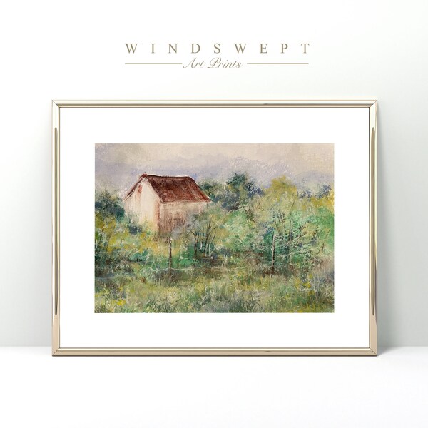 Printable Wall Art | Title, Little Old Shed | By Artist Brittani Mitchell | Farm Landscape Painting | DIGITAL DOWNLOAD