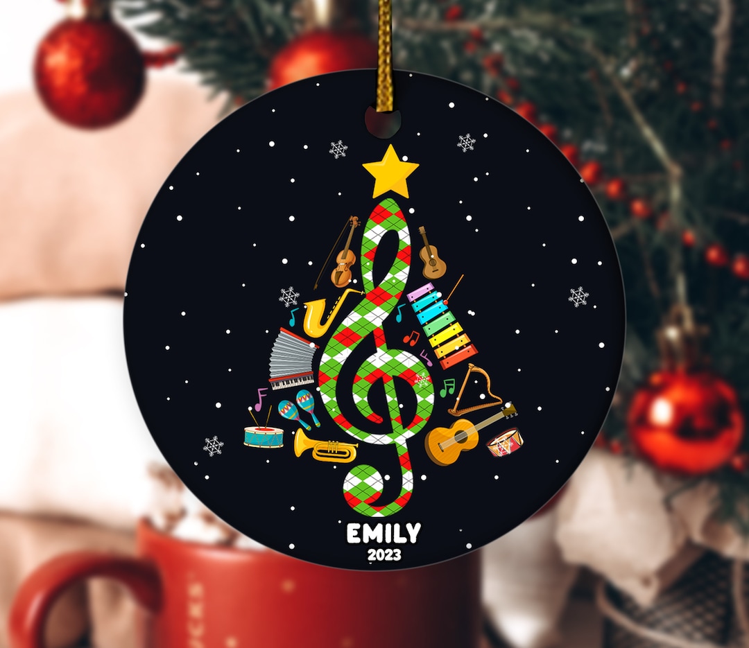 Personalized Music Christmas Tree Ornament Musical Christmas Etsy