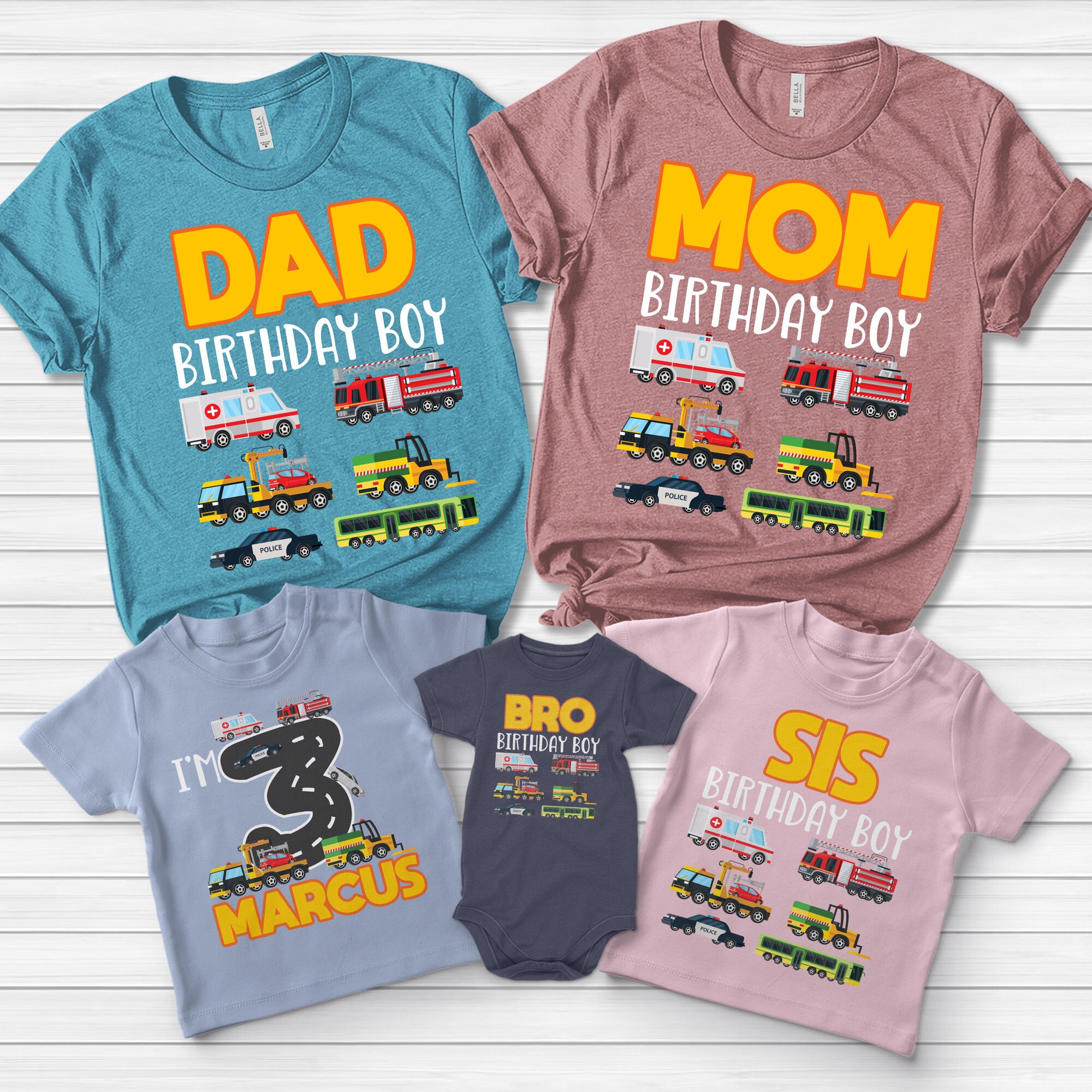 1st Birthday T Shirt Planes Trains Vehicle Print Boys Creative T
