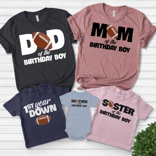 Football Birthday Family Shirts First Year Down First - Etsy