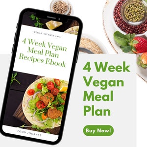 4 Week Vegan Meal Plan Recipe Ebook | Printable Recipe eBook | Meal Plan Cookbook | Vegan Meal Plan | Recipe Pack | Meal Plan Guide