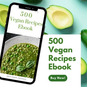 500 Vegan Recipes Ebook Meal Plan | Printable Recipe eBook | Cookbook Template | Vegan Meal Plan | Recipe Pack | Meal Plan Guide | Meal Plan
