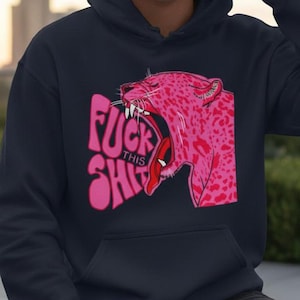 Pink Leopard Hoodie heavy blend, unisex streetwear apparel, bold urban style