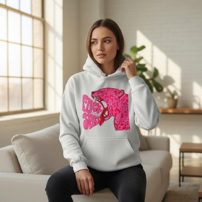 Pink Leopard Hoodie heavy blend, unisex streetwear apparel, bold urban style