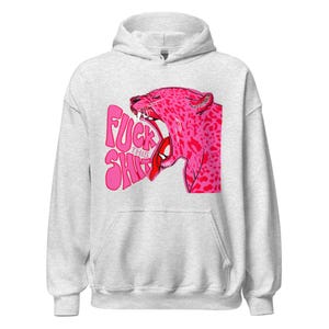 Pink Leopard Hoodie heavy blend, unisex streetwear apparel, bold urban style