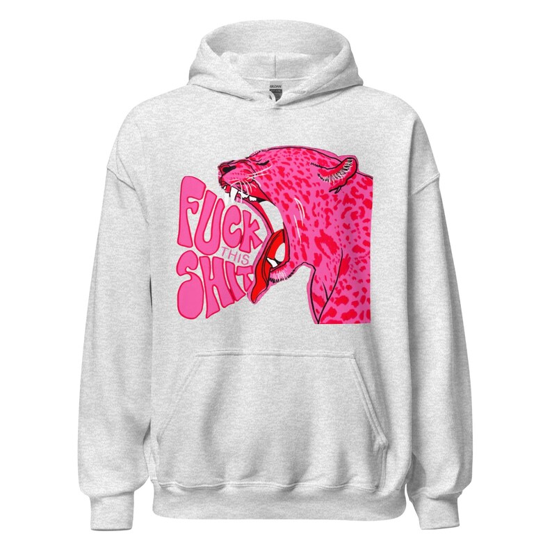 Pink Leopard Hoodie heavy blend, unisex streetwear apparel, bold urban style