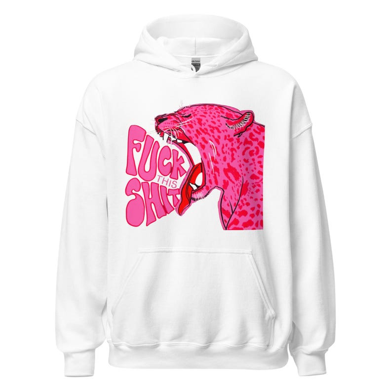 Pink Leopard Hoodie heavy blend, unisex streetwear apparel, bold urban style
