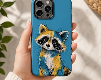 Raccoon Phone Cover, PC TPU Case, Wildlife Outdoor Phone Case, Raised Edge Scratch Proof