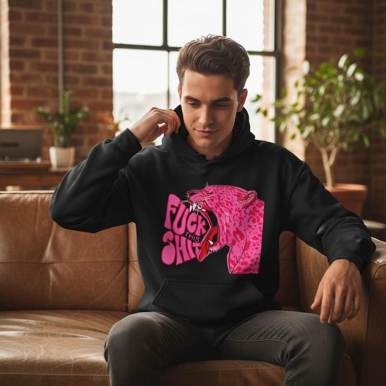 Pink Leopard Hoodie heavy blend, unisex streetwear apparel, bold urban style