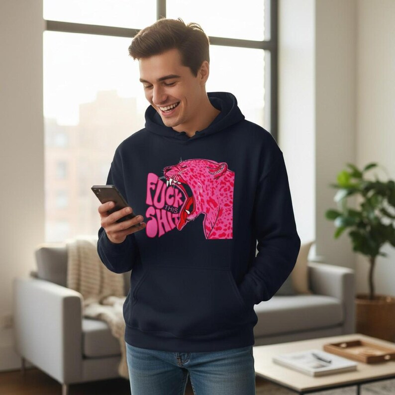 Pink Leopard Hoodie heavy blend, unisex streetwear apparel, bold urban style