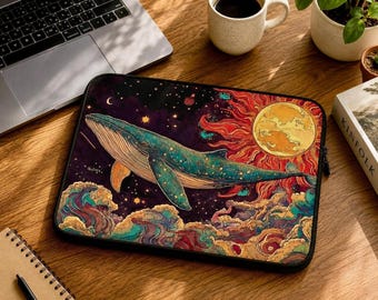 Funda para portátil Celestial Whale, 100% neopreno, para MacBooks de 13" y 15".