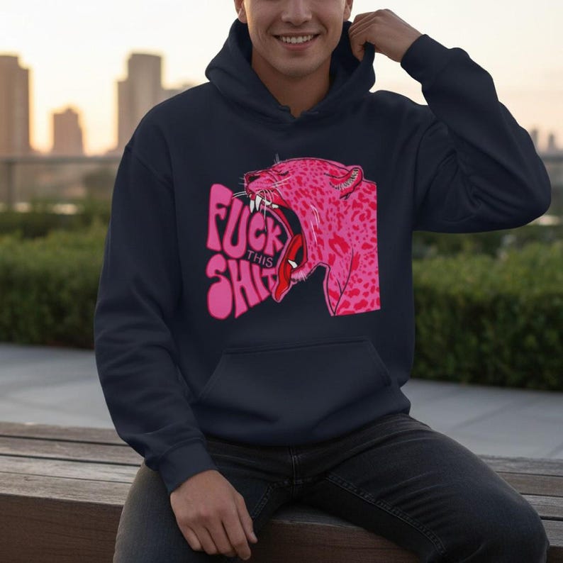 Pink Leopard Hoodie heavy blend, unisex streetwear apparel, bold urban style