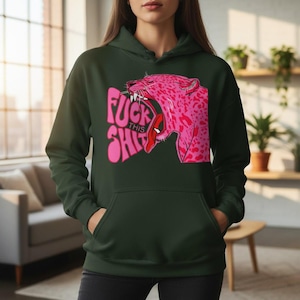 Pink Leopard Hoodie heavy blend, unisex streetwear apparel, bold urban style