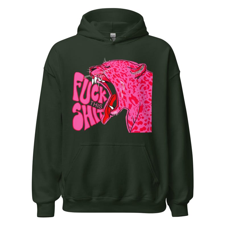 Pink Leopard Hoodie heavy blend, unisex streetwear apparel, bold urban style