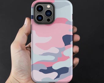 Tpu Bumper Case Pink Blue Camo, Soft Touch Protective Shell