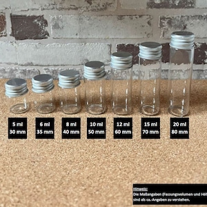 Mini glass bottle with screw cap