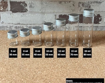 Mini glass bottle with screw cap