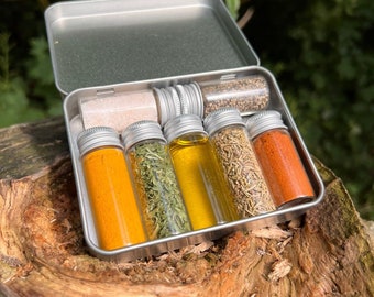 POCKET SPICE KIT, Bushcraft Spice Set, Durable Spice Set, Camping Spice Kit, Simple Handmade Campfire Cooking Spice Set, Camping Gifts