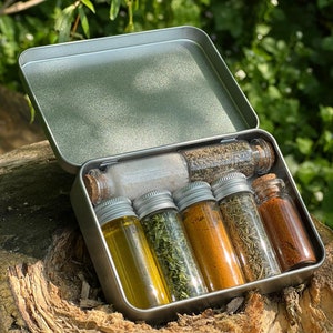 Bushcrafting Gewürzset Survival Pocket Spice Kit Bushcraft Reise Gewürze Camping Backpacking Kochen Lagerfeuer Spices