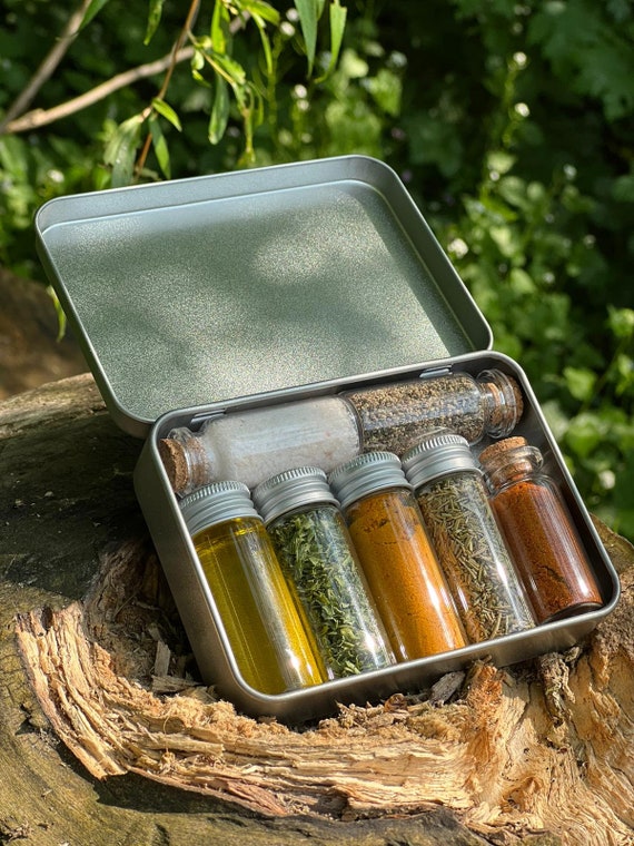 Bushcrafting Spice Set Survival Pocket Spice Kit Bushcraft Travel Spices  Camping Backpacking Cooking Campfire Spices 