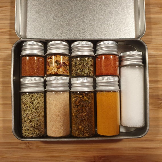 BUSHCRAFT SPICE SET, Travel Spices Set, Spice Storage, Campfire Spices Set, Aesthetic Backpack Travel Spice Set For Outdoor Activities