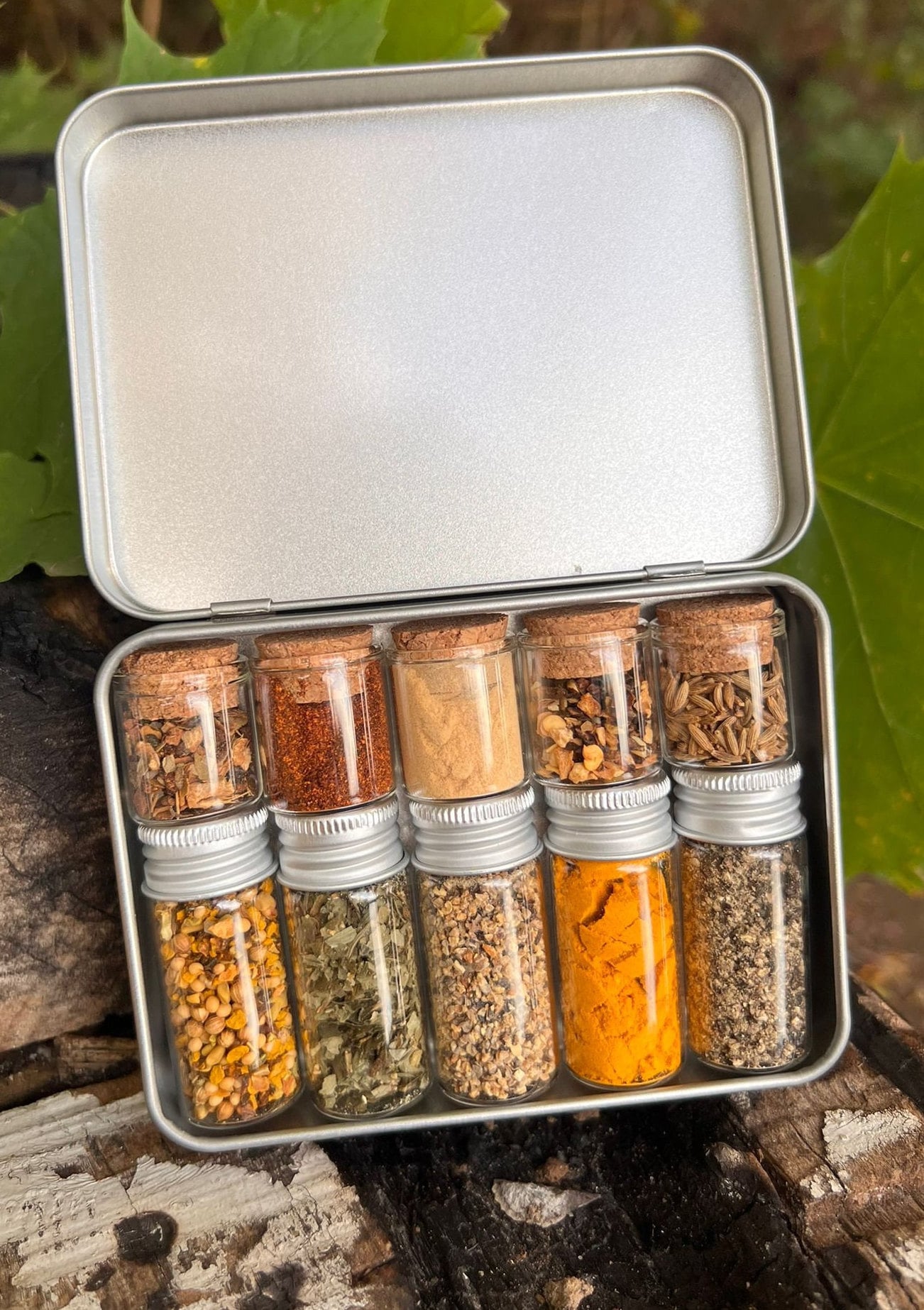 Bushcrafting Glass Vial Spice Set Survival Pocket Spice picture