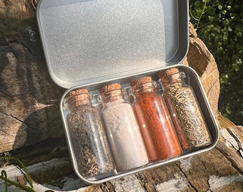 Gewürzset Camping Gear Ausrüstung Bushcrafting Hiking Wandern Survival Pocket Spice Kit Bushcraft Reise Gewürze Backpacking Outdoor Kochen