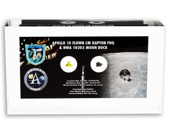 Apollo 10 Flown Kapton Foil & Moon Rock Lucite