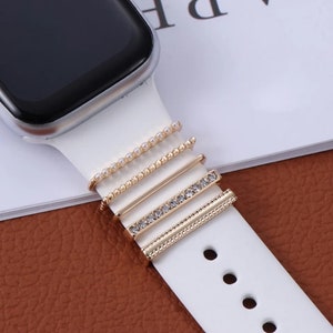 Pearl Set Jewelry Charm Gold Accessories for Apple Watch Band 38 mm 40 mm 41 mm 42 mm 44 mm 45 mm
