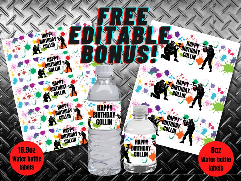 EDITABLE Paintball Birthday Invitation, Paint Ball Party, Digital Paint Ball Invite, Instant