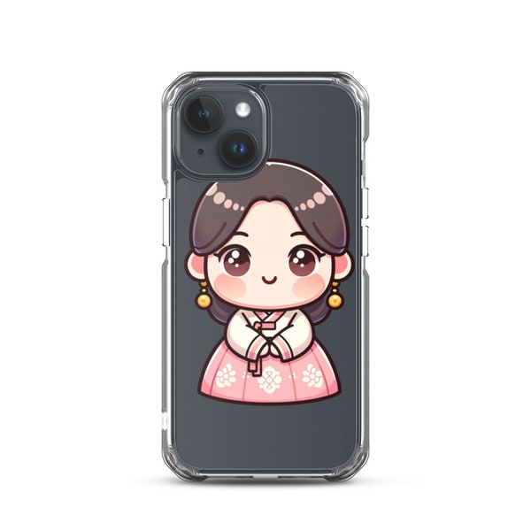 Charming Hanbok Girl - Kawaii Clear Phone Case for iPhone®