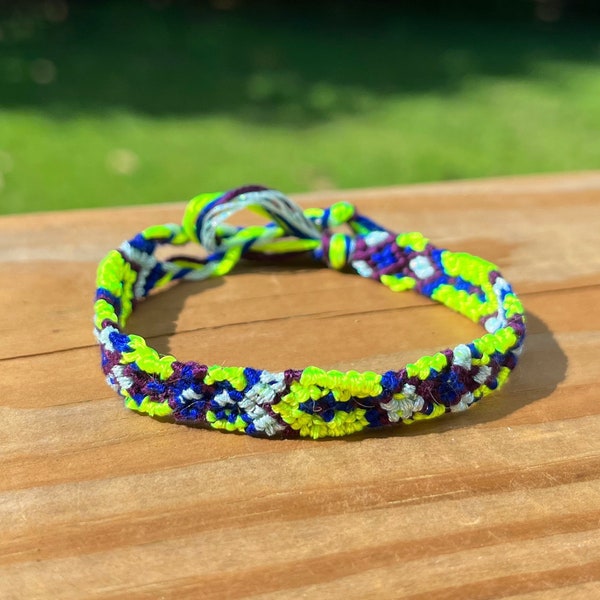 Neon Yellow and Blue Friendship Bracelet