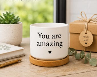 Client Thank You Pot Only Personalized Ceramic Pot Custom Message Desk Planter Realtor Closing Business Appreciation