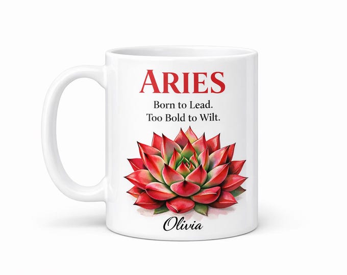 Aries Gift Personalized Zodiac Mug Constellation Coffee Cup Fire Sign Birthday Present 11oz 15oz