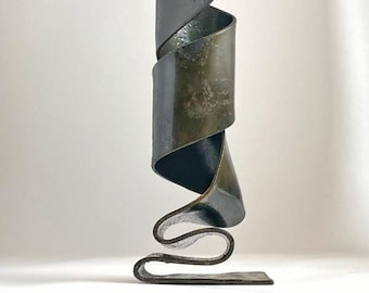 candle holder simplistic sculpture hand forged
