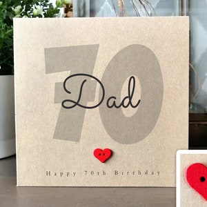 70th Birthday Card for Dad, Daddy 70th, Handmade Birthday Card, Personalised Birthday Card for Father