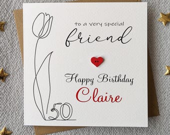 Friend 50th Birthday Card - Personalised