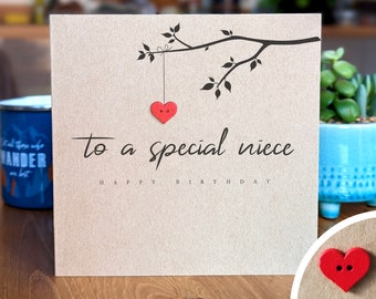 NIECE Birthday Card, Personalised Card for Niece, FAST POSTAGE, Handmade with Love, Eco Friendly
