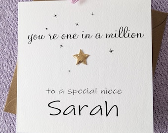 Birthday Card for NIECE, Personalised