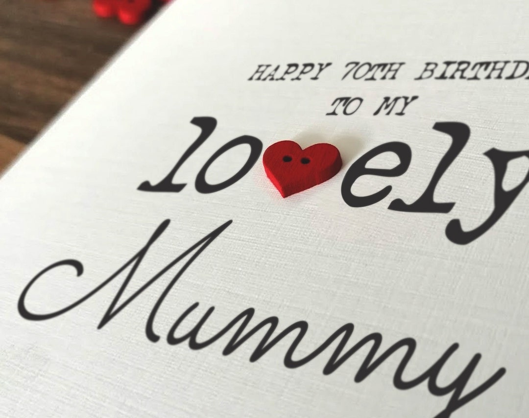 70th Birthday Card for Mum, MOTHER BIRTHDAY Handmade Card, Personalised ...