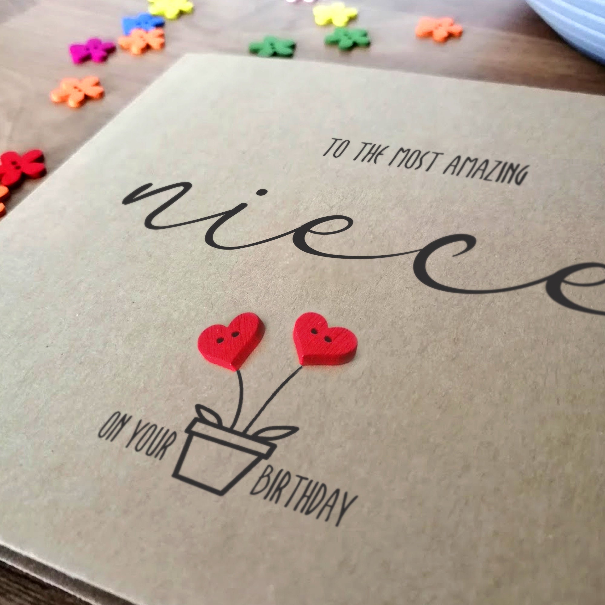 Handmade Birthday Card for Niece, Niece Personalised Birthday Card ...
