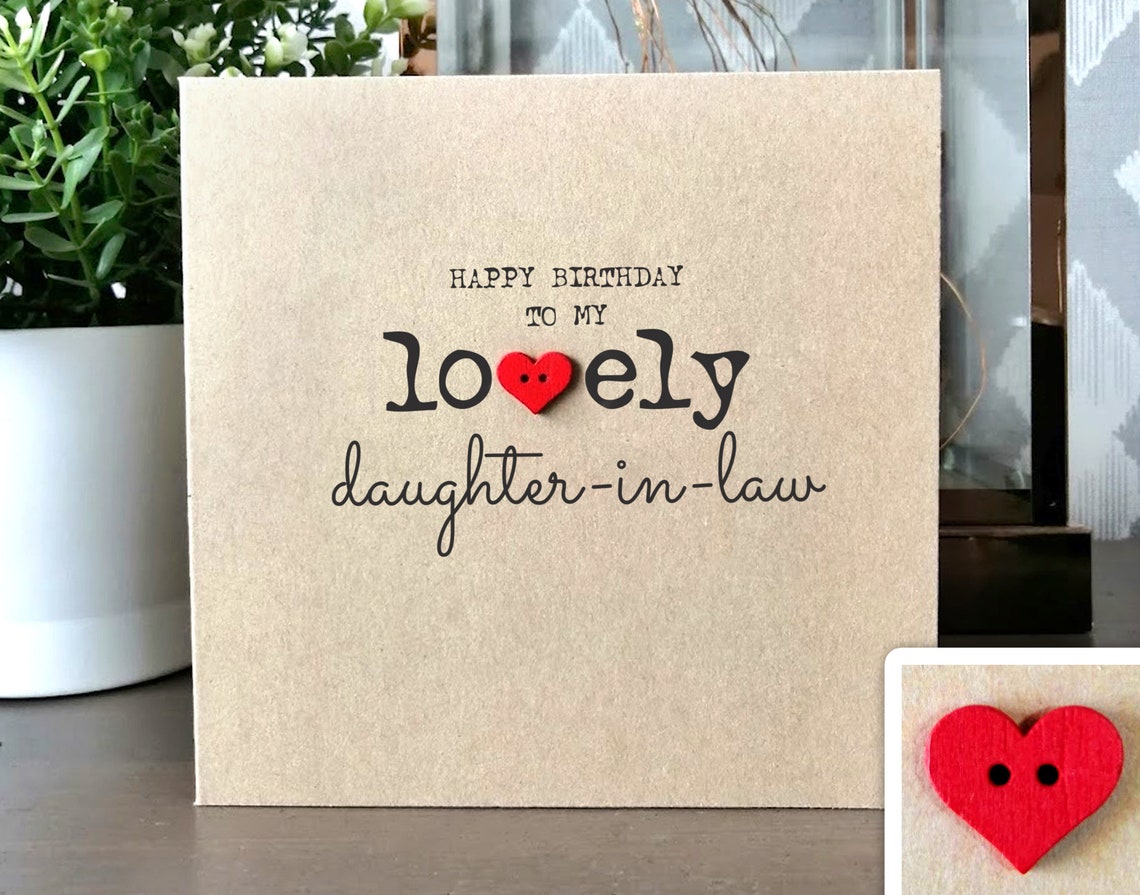 Daughter-in-law Birthday Card, Handmade Birthday Card for Daughter-in