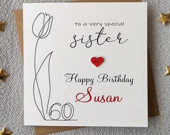 Sister 60th Birthday Card - Personalised