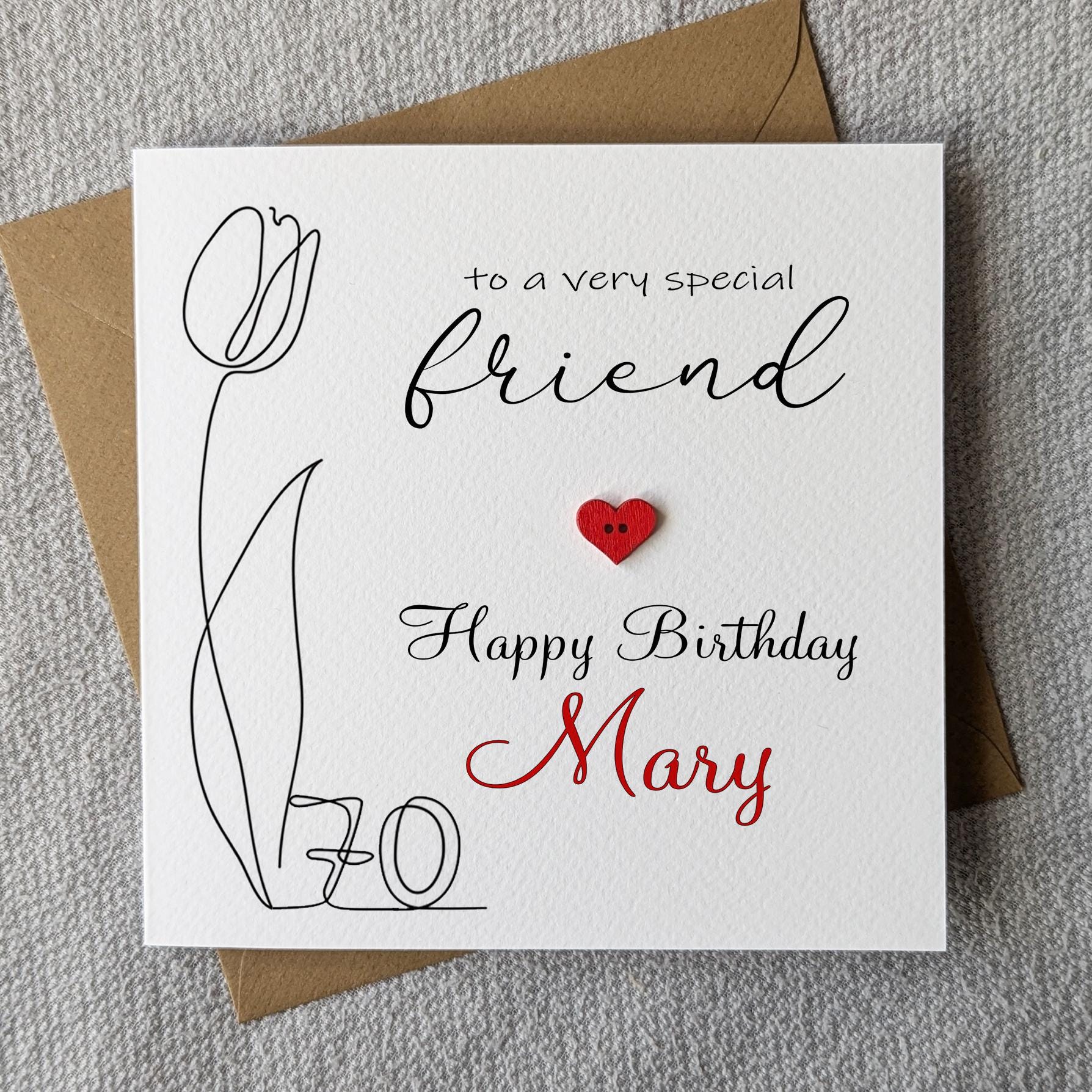 Friend 70th Birthday Card - Personalised - Etsy UK
