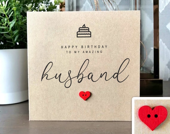 Husband Birthday Card Handmade Birthday Card for Amazing - Etsy
