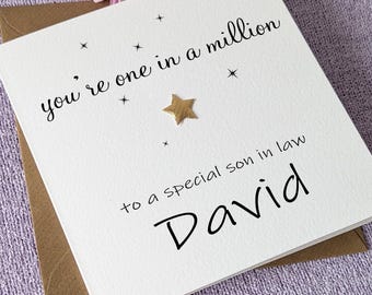 Birthday Card for SON IN LAW, Personalised