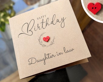 Tarjeta de cumpleaños personalizada para nuera, tarjeta de cumpleaños para nuera, hecha a mano con amor, envío rápido