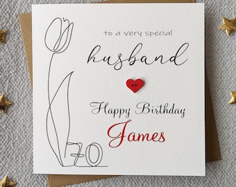 Husband 70th Birthday Card - Personalised